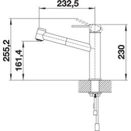 Смеситель Blanco AMBIS-S нержавеющая сталь полированная