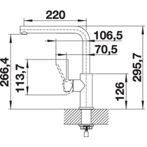 Смеситель Blanco LANORA полированная нержавеющая сталь