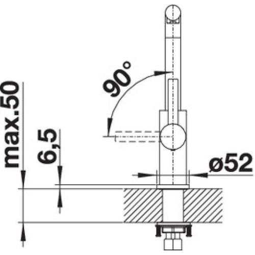 Смеситель Blanco LANORA полированная нержавеющая сталь