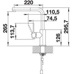 Смеситель Blanco LANORA-S полированная нержавеющая сталь