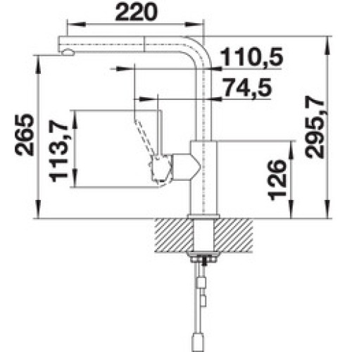 Смеситель Blanco LANORA-S полированная нержавеющая сталь