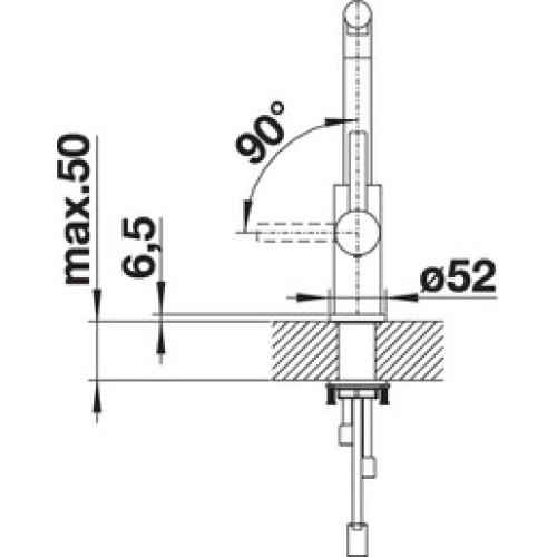 Смеситель Blanco LANORA-S полированная нержавеющая сталь