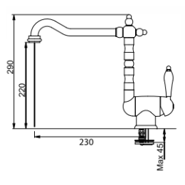 Смеситель Franke Old England хром (с одной ручкой)