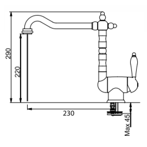 Смеситель Franke Old England хром (с одной ручкой)