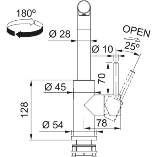 Смеситель Franke Smart Glenda нержавеющая сталь