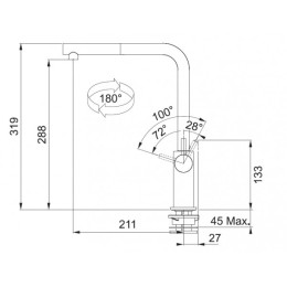 Смеситель Franke Neptune Style выдвижной шланг хром/оникс