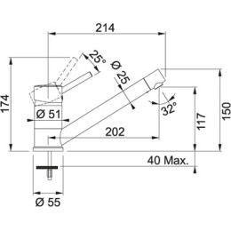Смеситель Franke Sinta хром/серебро