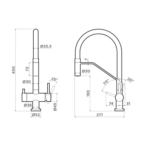 Смеситель Omoikiri Akeno gm