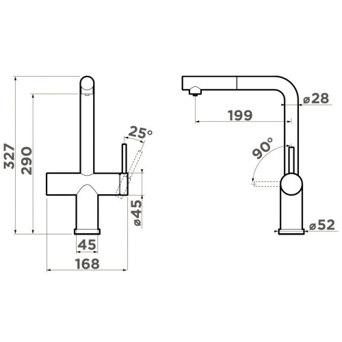 Смеситель Omoikiri KARATSU-S BN нержавеющая сталь