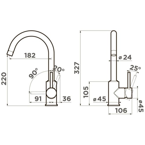 Смеситель Omoikiri SHINAGAWA CA-P