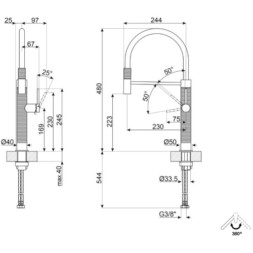 Смеситель Smeg MID6DKX