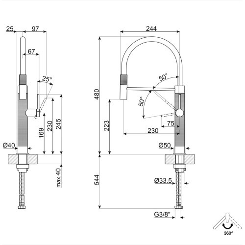 Смеситель Smeg MID6SS