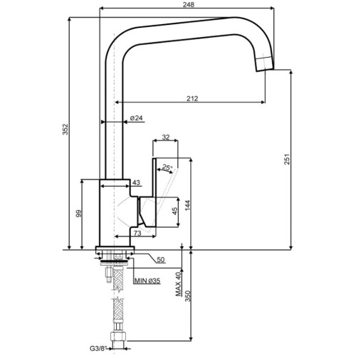 Смеситель Smeg MI3CR