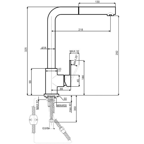Смеситель Smeg MID1CR