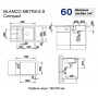 Кухонная мойка Blanco Metra 6 S Compact Silgranit, алюметаллик, с клапаном-автоматом, 513553