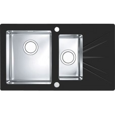 Кухонная мойка Alveus Karat Up 20 черный, с сифоном 1123353, левая