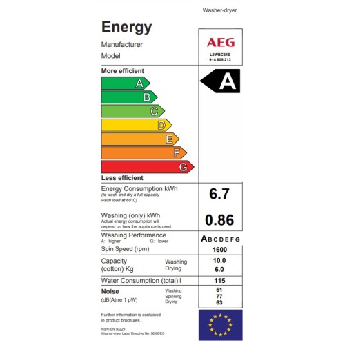 Стирально-сушильная машина AEG L8WBC61S