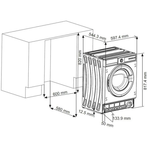 Встраиваемая стиральная машина KRONA KAYA 1200 7K WHITE