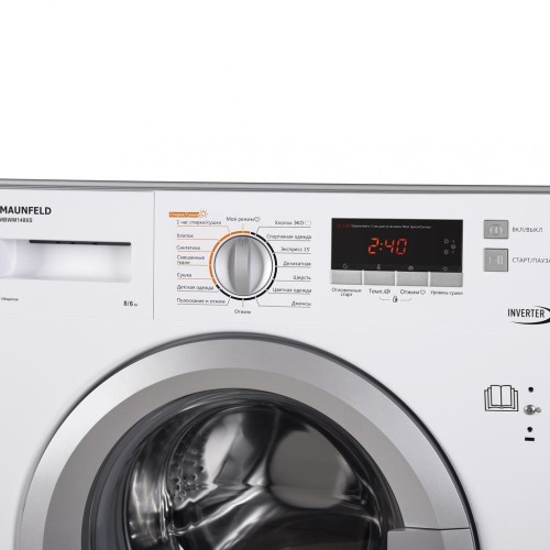 Встраиваемая стиральная машина с сушкой и инвертором MAUNFELD MBWM1486S