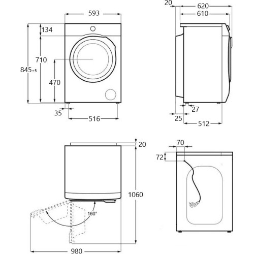 Сушильная машина Maunfeld MFDM168WH