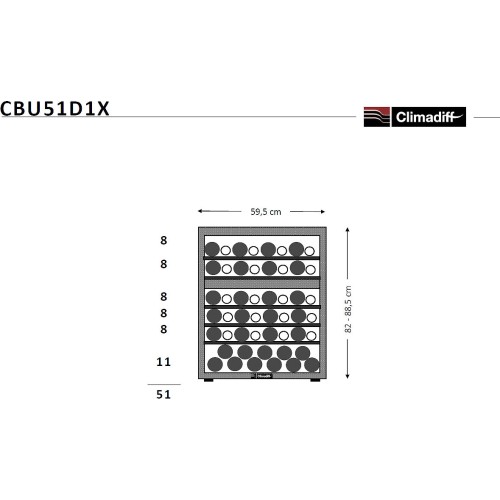Винный шкаф Climadiff CBU51D1X