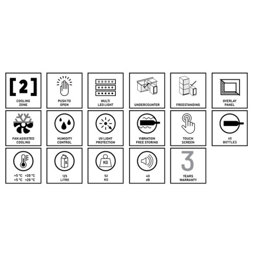 Винный шкаф Dunavox DAUF-45.125DOP.TO