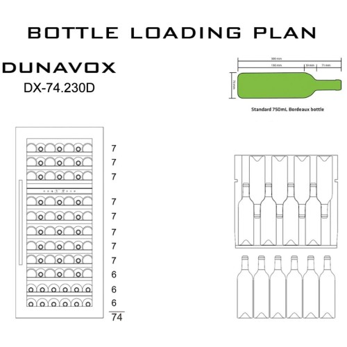 Винный шкаф Dunavox DX-74.230DW купить в Москве и Санкт-Петербурге