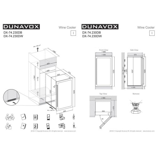 Винный шкаф Dunavox DX-74.230DW купить в Москве и Санкт-Петербурге
