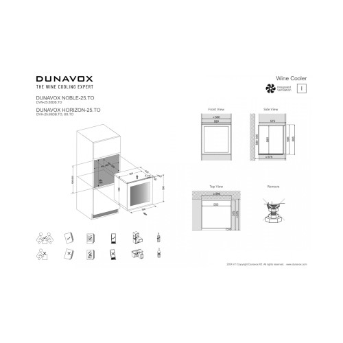 Встраиваемый винный шкаф Dunavox DVN-25.65DB.TO