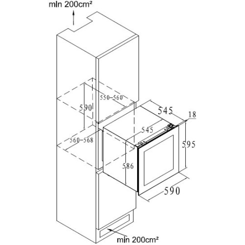 Встраиваемый винный шкаф Graude FWK 60.2