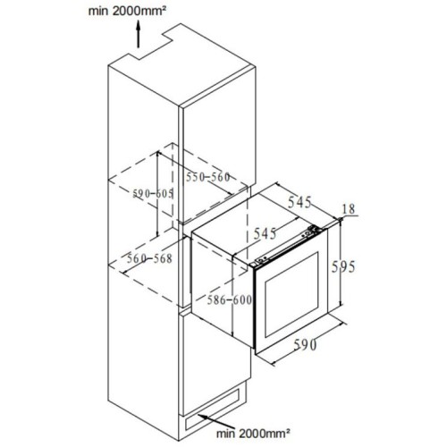 Встраиваемый винный шкаф Korting KFW 604 DB GN