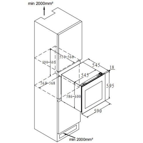 Встраиваемый винный шкаф Korting KFW 604 DB GXN