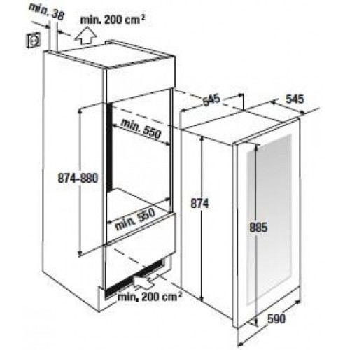 Встраиваемый холодильник для охлаждения вина Kuppersbusch FWK 2800.0 S5