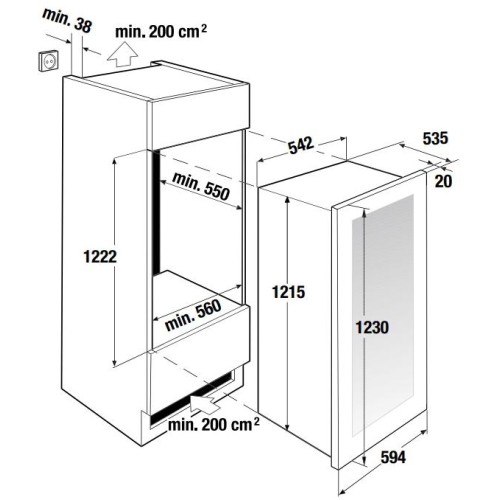 Встраиваемый холодильник для охлаждения вина Kuppersbusch FWK 4800.0 S1