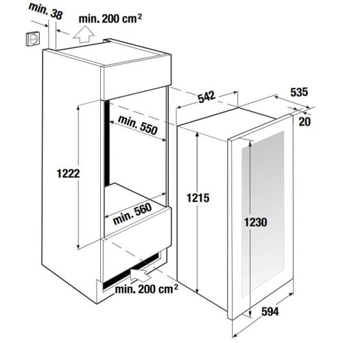 Встраиваемый холодильник для охлаждения вина Kuppersbusch FWK 4800.0 S7