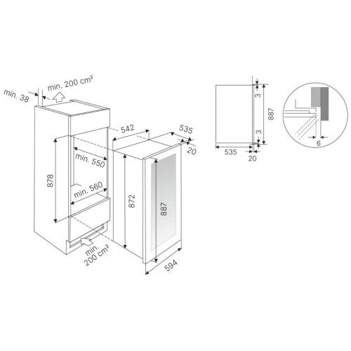 Встраиваемый винный шкаф Kuppersbusch FWK 2852.0 S