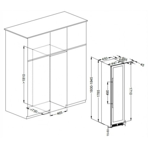 Винный шкаф Meyvel MV106-KST2 Slim