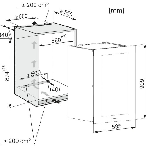 Встраиваемый винный холодильник Miele KWT 6422 iG Pearlbeige