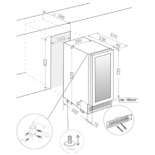 Винный шкаф Pando PVMB 30-16CRR W