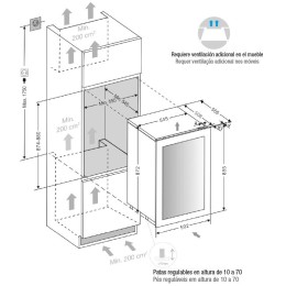 Встраиваемый винный шкаф Pando PVMA 88-49 PAR
