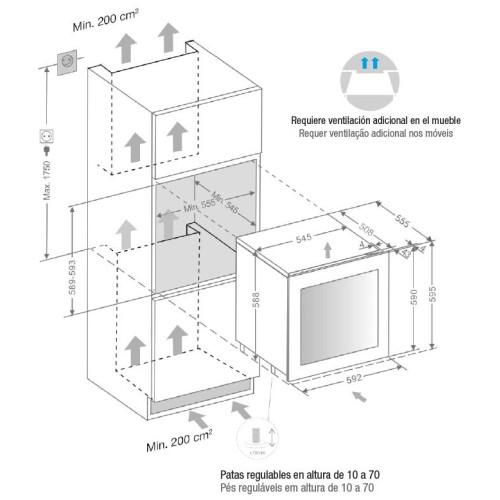 Встраиваемый винный шкаф Pando PVMAP 60-25 PAL