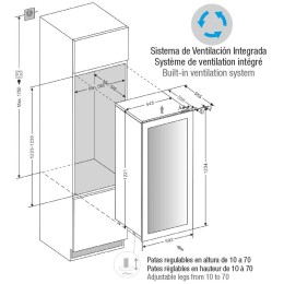Встраиваемый винный шкаф Pando PVMAV 124-70XR