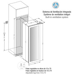 Встраиваемый винный шкаф Pando PVMAV 178-112CRL