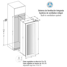 Встраиваемый винный шкаф Pando PVMAV 178-112CRR