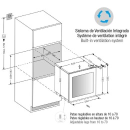 Встраиваемый винный шкаф Pando PVMAV 60-25XR