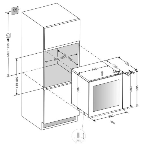 Встраиваемый винный шкаф Pando PVMAVP 60-25CRR