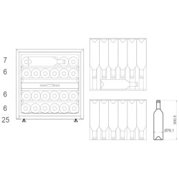 Встраиваемый винный шкаф Pando PVMAVP 60-25XR