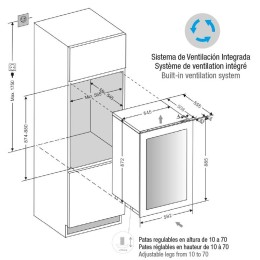 Встраиваемый винный шкаф Pando PVMAVP 88-49CRR