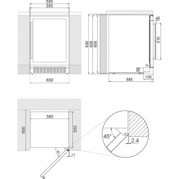 Встраиваемый винный шкаф Pando PVMB 60-46CRR