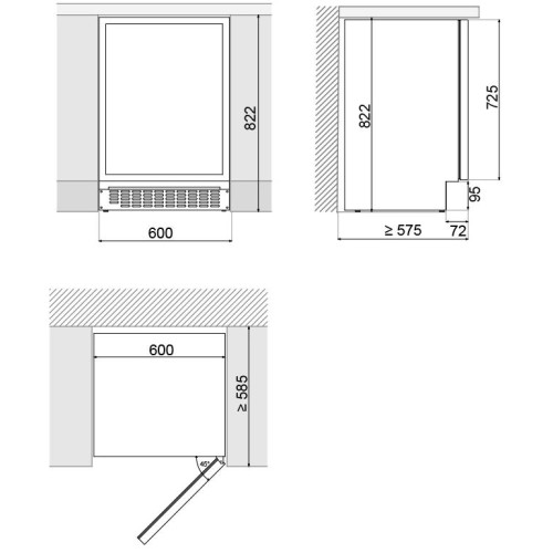 Встраиваемый винный шкаф Pando PVMBP 60-45CRR